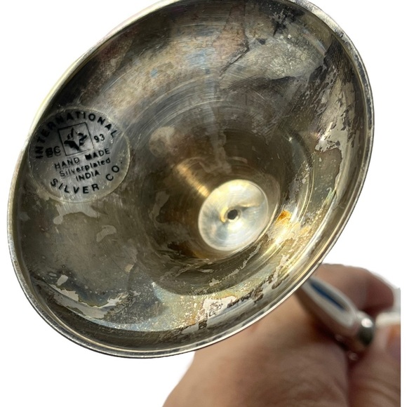 Vintage International Silver Co Silverplated Goblets Set of 4 Wine Glass India - Picture 9 of 10